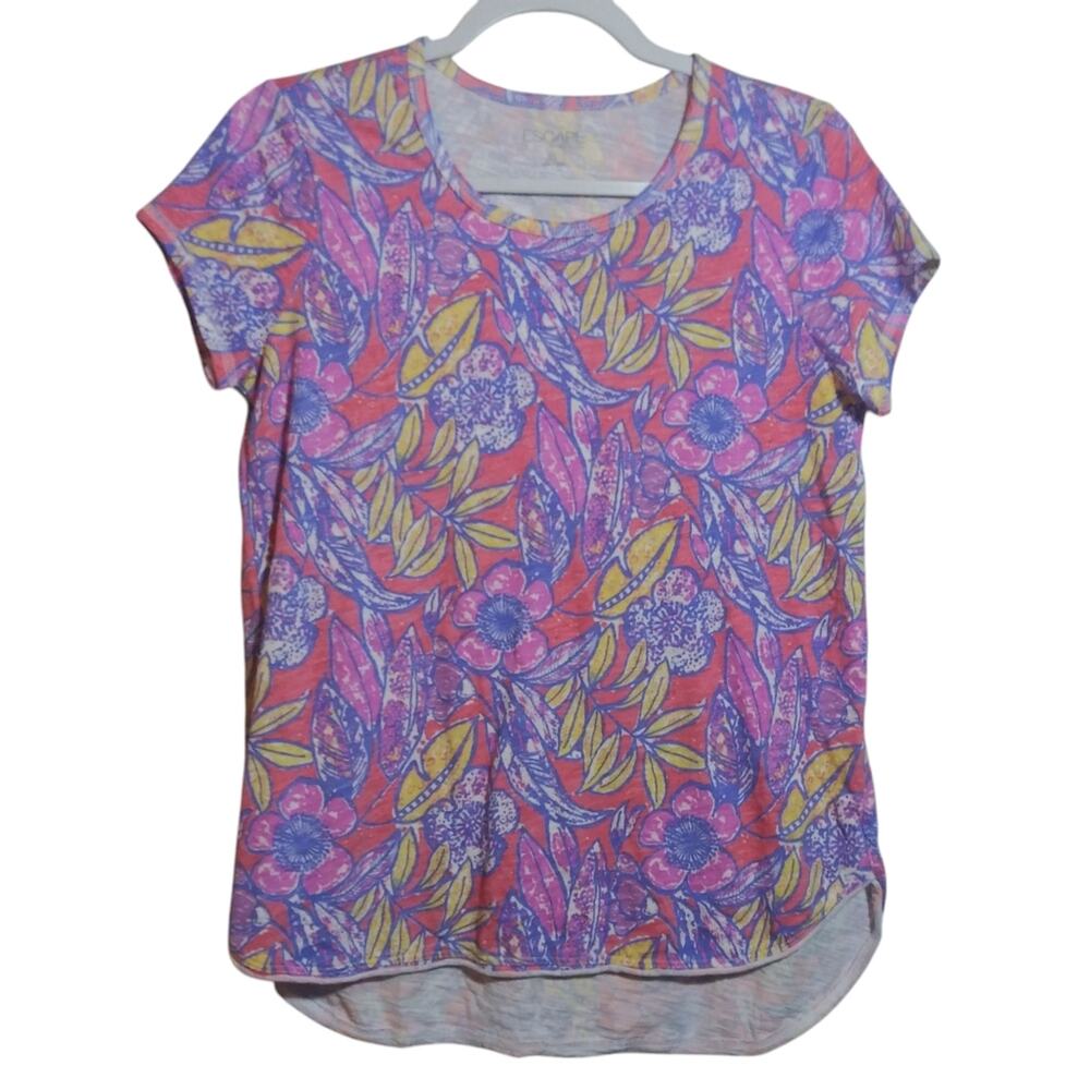 Escape By Habitat Clothes Hawaiian Tropical Floral Top Natural Vacation Size XS
